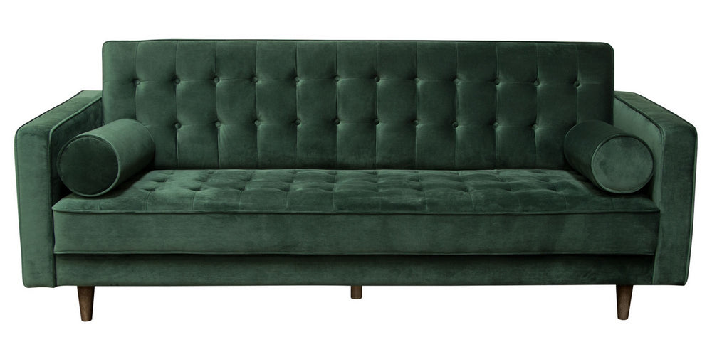 Juniper Hunter Green Velvet Tufted Sofa