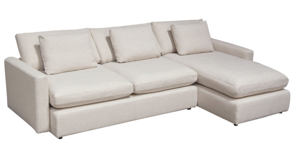 Arcadia 2-Pc Cream Fabric Reversible Sectional Sofa