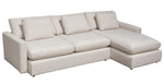 Arcadia 2-Pc Cream Fabric Reversible Sectional Sofa