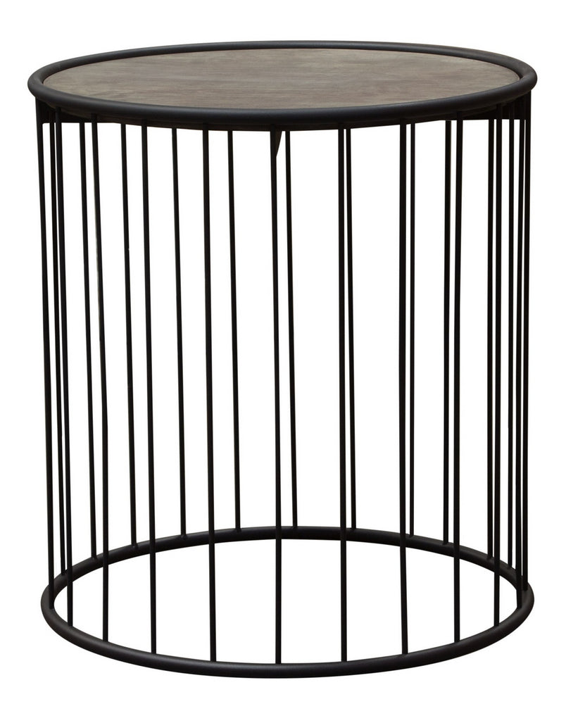 Gibson Grey Oak Wood/Metal Round End Table