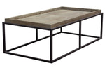 Lex Rustic Oak Wood/Metal Cocktail Table with Tray Top