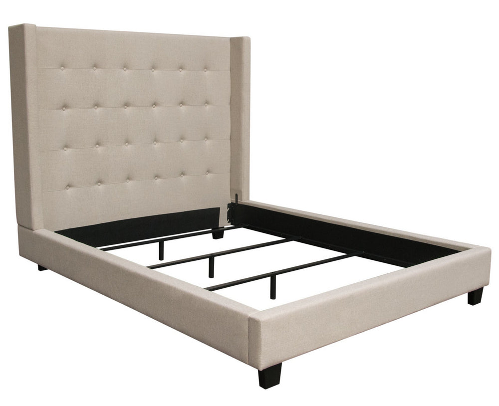 Madison Ave Sand Plush Fabric King Bed (Oversized)