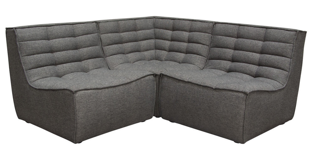 Marshall 3-Pc Grey Fabric Modular Sectional Sofa