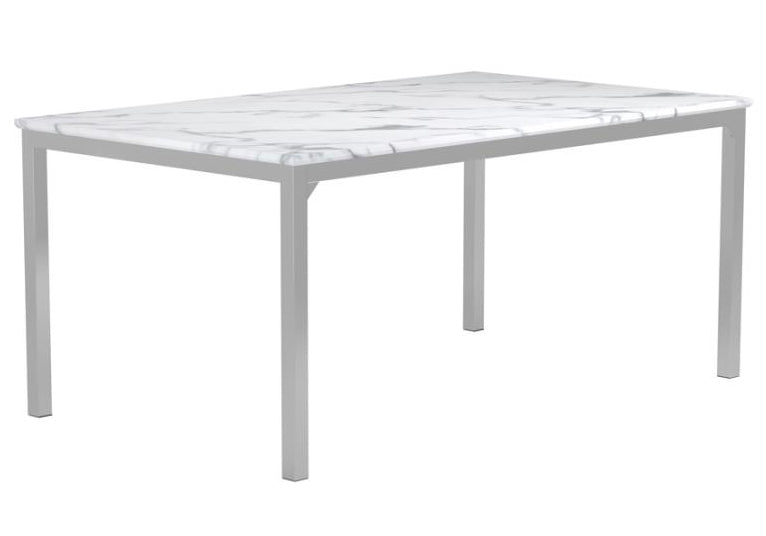 Athena Rectangular Dining Table with Faux Marble Top