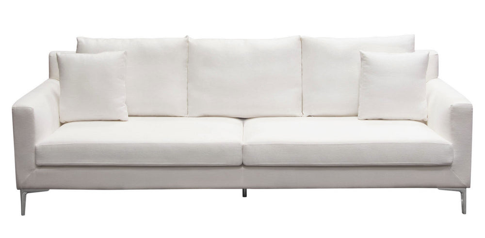 Seattle White Linen 2-Seat Sofa (Oversized)