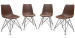 Theo 4 Chocolate PU Leather/Metal Side Chairs