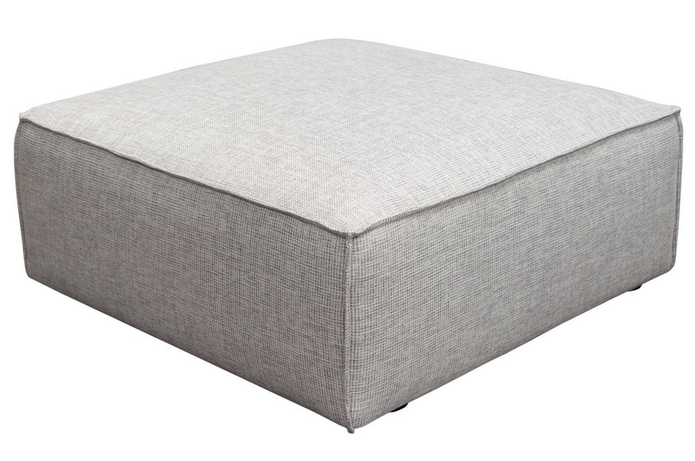 Vice Barley Plush Textured Fabric Square Ottoman