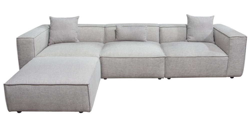 Vice Barley Fabric Modular Sectional Sofa with Ottoman