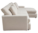 Arcadia 2-Pc Cream Fabric Reversible Sectional Sofa