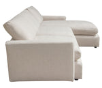 Arcadia 2-Pc Cream Fabric Reversible Sectional Sofa