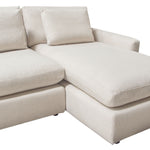 Arcadia 2-Pc Cream Fabric Reversible Sectional Sofa