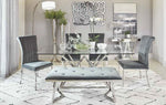 Beaufort Dark Grey Velvet/Chrome Finish Metal Dining Bench