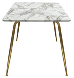 Chance Faux Marble Finish Wood/Metal Dining Table