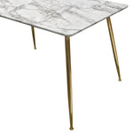 Chance Faux Marble Finish Wood/Metal Dining Table