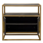 Empire Dark Brown Wood/Gold Metal End Table