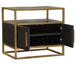 Empire Dark Brown Wood/Gold Metal End Table