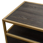 Empire Dark Brown Wood/Gold Metal End Table