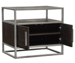 Empire Dark Brown Wood/Silver Metal End Table