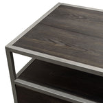 Empire Dark Brown Wood/Silver Metal End Table