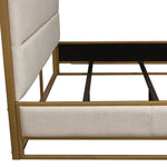 Empire Sand Fabric King Bed w/ Metal Frame (Oversized)