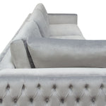 Envy 3-Pc Platinum Grey Velvet Sectional Sofa