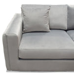 Envy Platinum Grey Velvet Loveseat