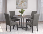 Gamila 2 Grey Fabric/Matte Black Wood Side Chairs