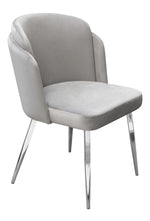 Grace 2 Grey Velvet/Chrome Metal Side Chairs