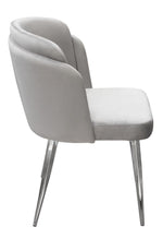 Grace 2 Grey Velvet/Chrome Metal Side Chairs