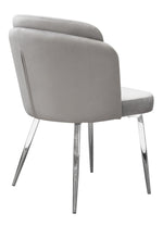 Grace 2 Grey Velvet/Chrome Metal Side Chairs