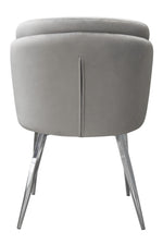 Grace 2 Grey Velvet/Chrome Metal Side Chairs