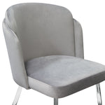 Grace 2 Grey Velvet/Chrome Metal Side Chairs