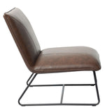 Jordan Chocolate Leatherette/Black Metal Side Chair