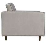 Juniper Champagne Grey Velvet Tufted Chair