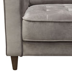 Juniper Champagne Grey Velvet Tufted Chair