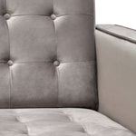 Juniper Champagne Grey Velvet Tufted Chair