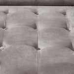 Juniper Champagne Grey Velvet Tufted Chair