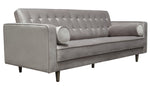 Juniper Champagne Grey Velvet Tufted Sofa