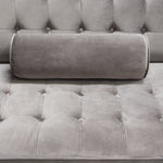 Juniper Champagne Grey Velvet Tufted Sofa