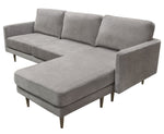 Kelsey Grey Fabric Reversible Sectional (Oversized)