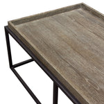 Lex Rustic Oak Wood/Metal Cocktail Table with Tray Top