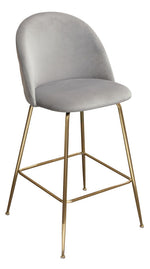 Lilly 2 Grey Velvet/Brushed Gold Metal Bar Chairs