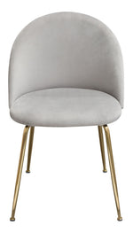 Lilly 2 Grey Velvet/Brushed Gold Metal Side Chairs