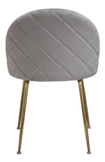 Lilly 2 Grey Velvet/Brushed Gold Metal Side Chairs