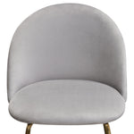 Lilly 2 Grey Velvet/Gold Metal Counter Height Chairs