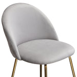 Lilly 2 Grey Velvet/Gold Metal Counter Height Chairs