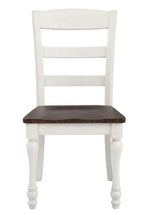 Madelyn 2 Dark Cocoa/Coastal White Wood Side Chairs