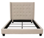 Madison Ave Sand Plush Fabric King Bed (Oversized)