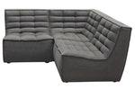 Marshall 3-Pc Grey Fabric Modular Sectional Sofa