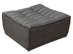 Marshall Grey Fabric Ottoman with Scooped Seat